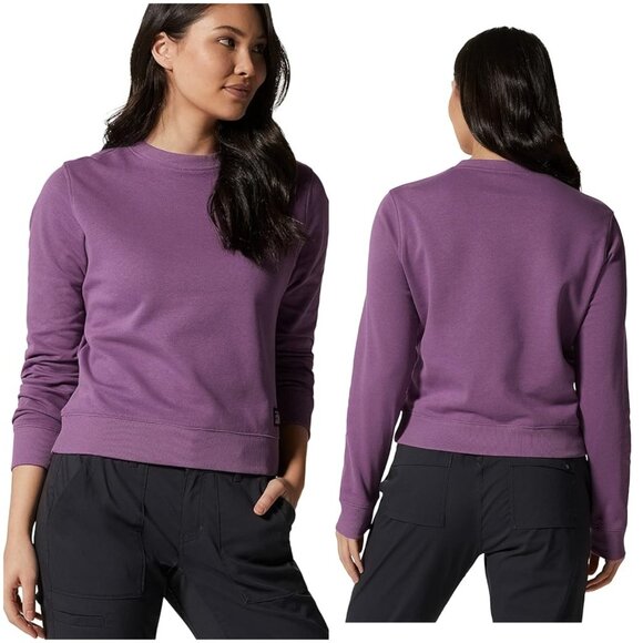 NWT Mountain Hardwear MHW Logo Label Crew Sweatshirt sz M Organic Cotton Purple - Picture 10 of 10